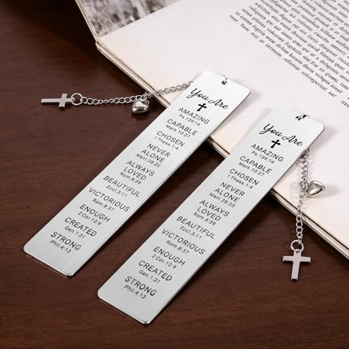 Christian Cross Bookmarks, Metal Bible Bookmarks for Women Men, 1st Communion Baptism Confirmation Gifts for Girls Boys Teens, Catholic Coming of Age Graduation Gift