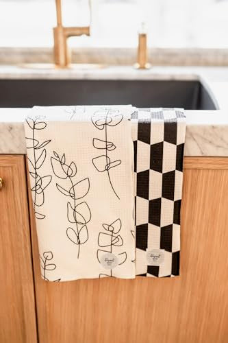 Kitchen Towels, Dish Towels for Kitchen, 3 Pc Kitchen Towel Set - color: Black