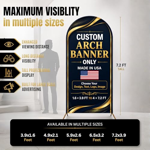 Custom Backdrop Arch Cover by BCB, 2-side Custom arch covers Printed in USA - color: Arc Banner