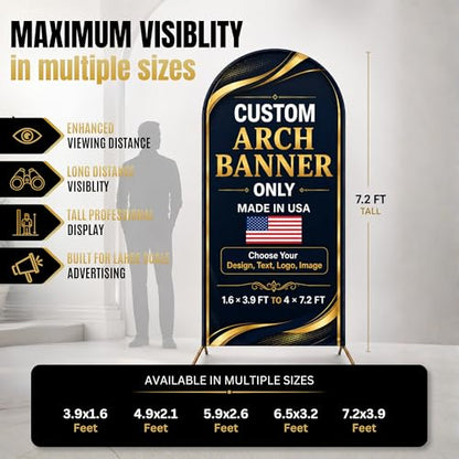 Custom Backdrop Arch Cover by BCB, 2-side Custom arch covers Printed in USA - color: Arc Banner