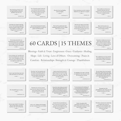 Bible Verse Cards, 60 Mini Prayer Cards on 300GSM Linen Paper - color: Minimalism