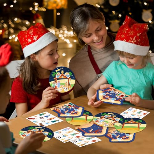 FaCraft Religious Craft Sticker for Kids - Make a Nativity Scene Stickers - color: D-24pcs