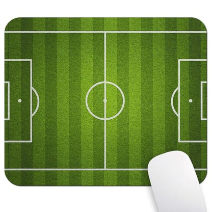 Soccer Field Mouse Pad, Football Pitch Green Grass Sports Stadium Desk Mat - color: Green