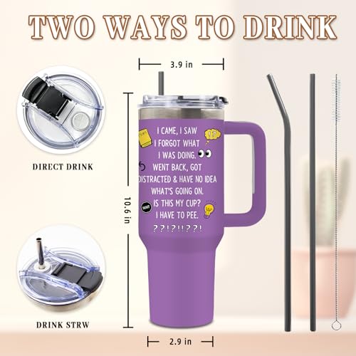DUUV Humorous Quote Tumbler 40oz, Insulated Birthday Gifts for Old People - color: I Came