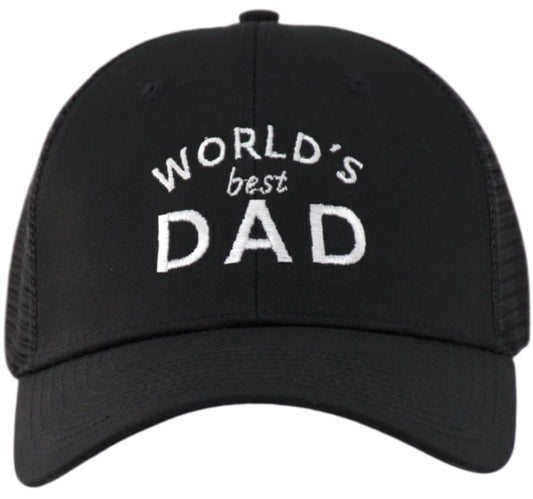 TSSGBL Various Gift Hats for Men - M L XL XXL Big Head Fit, Adjustable Mesh Trucker Ball Cap, Ideal Gifts - color: Black ( World's Best Dad ), size: One Size