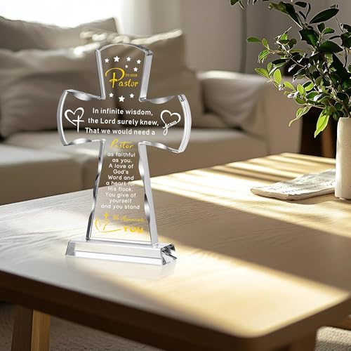 Ghtixsu Pastor Appreciation Gifts for Men Women Crystal Cross Decor - color: Pastor Appreciation Gifts