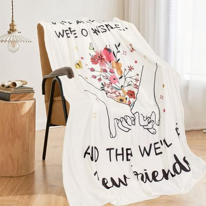 Best Friend Birthday Gifts for Women, Bestie Throw Blanket 50"X60" - color: Flowerfriends