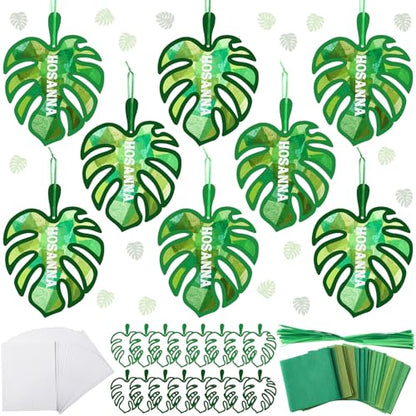 Motipuns 32 Sets Palm Sunday Suncatcher Craft Kit VBS Sunday School - style: Palm Leaf