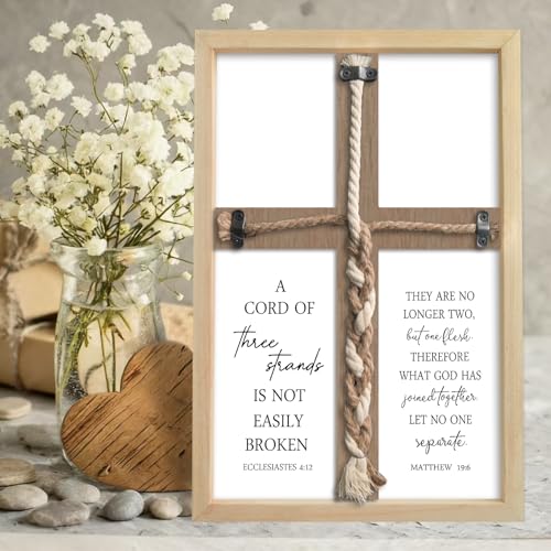 ZZJJHYWGQ A Cord of Three Strands Wedding Unity Wall Decor, Wood 15"X10" - color: A Cord of Three Strands Wedding(Wood), size: 15"L x 10"W