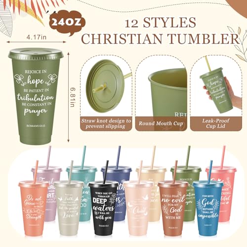 Hollowfly 24 Set/96 Pcs Christian Church Religious Gifts Bulk(Morandi) - color: Morandi