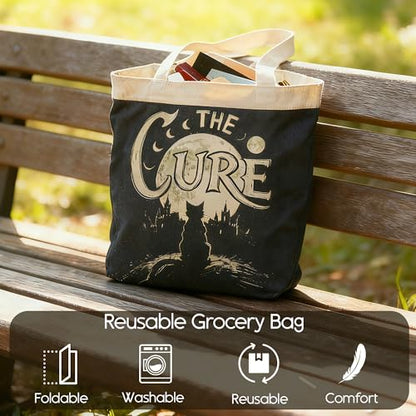 Large Tote Shopping Bag Cotton Canvas-Reusable grocery Bag with Zipper Aesthetic Reusable Shoulder Bag - style: Style-a