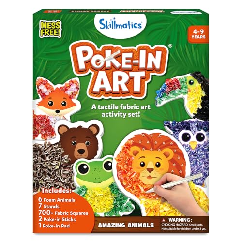 Skillmatics Poke-in Art – Animals, Wood Craft Kit, Gift for Boys & Girls - style: 4. Animals
