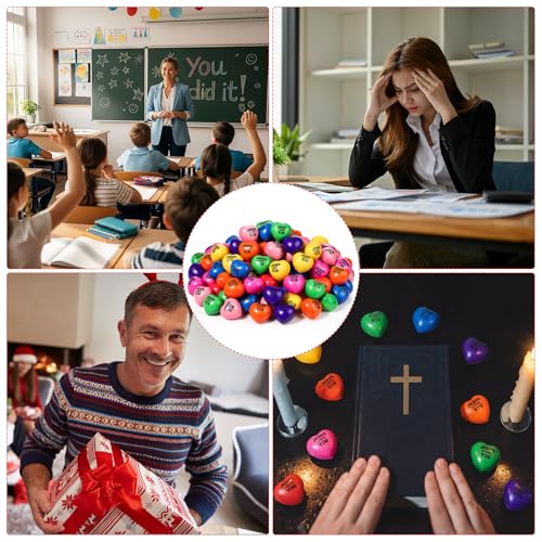 Skylety 48 Pcs Jesus Loves You Heart Balls Bulk, Christian Favors