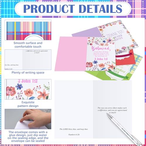 Gersoniel 36 Sets Pastor Appreciation Cards, with Envelopes, Classic - style: Classic