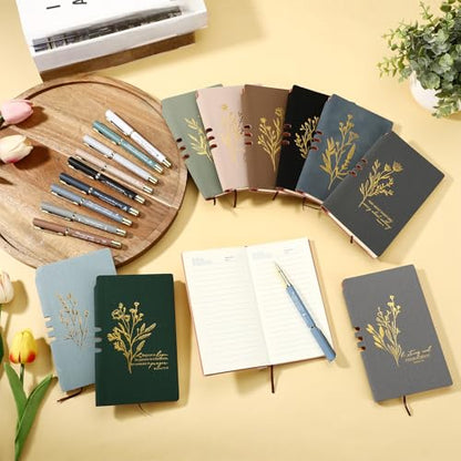 10 Sets Christian Gifts Inspirational Notebook A6 Leather Aesthetic Journals with Bible Verse Prayer Pen Religious Church Thank You Gift for Women Men Coworker Teachers