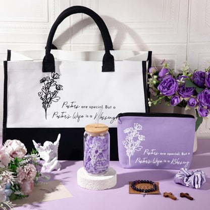 7 Pcs Pastor's Wife Appreciation Gifts Christian Set,Purple - color: Purple