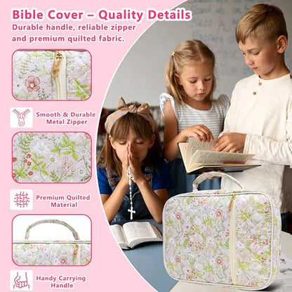 Bible Cover for Women (Jungle Flowers, Large-Bag Set) - color: A5 Jungle Flowers Set
