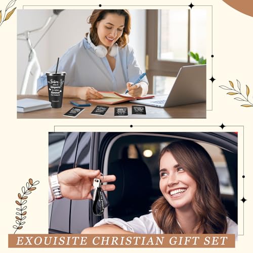 Hollowfly 12 Set/48 Pcs Spanish Christian Gifts for Women, Black - color: Black