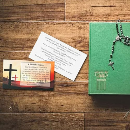 A Sinner's Prayer Pocket Scripture Cards,Mini Gospel Tract Card Plan of Salvation Cards Christian Inspirational Bible Verses Cards Prayer Postcards - color: Sinner's Prayer