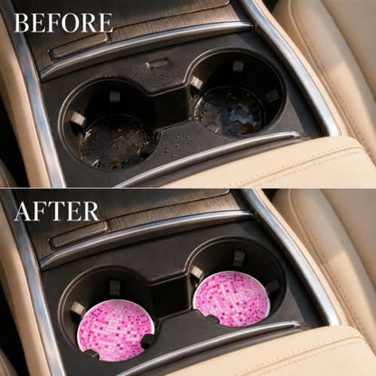 Car Coasters for Cup Holders, Pink Disco Ball Car Coasters Set of 2, B01 - color: Disco Ball