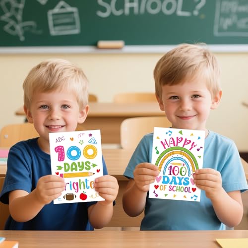 24Pcs 100 Days of School Coloring Books - Happy 100th Day of School DIY Color-in Pages Cute Pencil Apple Patterns Drawing Booklet Classroom Rewards Art Activity Gifts Party Favors Supplies - color: Y-100 Days of School