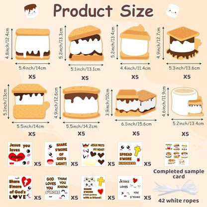 ANGOLIO Marshmallow Religious Crafts for Kids - 123Pcs Christian Smores Kit - style: Marshmallow, Smores