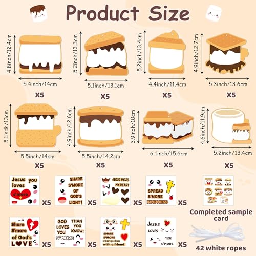 ANGOLIO Marshmallow Religious Crafts for Kids - 123Pcs Christian Smores Kit - style: Marshmallow, Smores