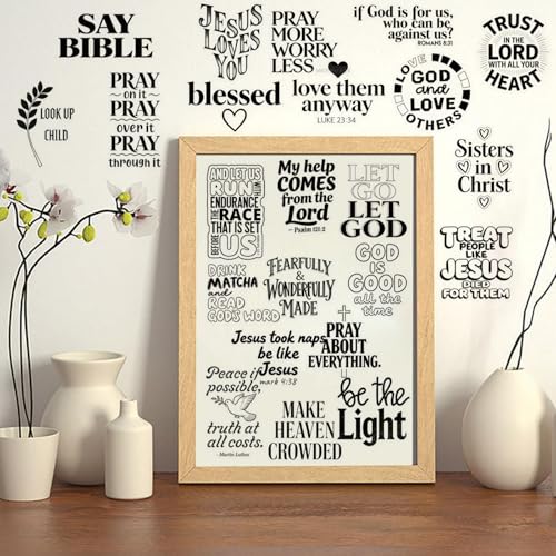 100PCS Clear Christian Positive Stickers, Bible Study Stickers - style: Antique
