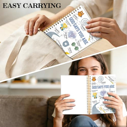 ERHACHAIJIA God Says You are Lined Spiral Notebook Gifts for Son Teen Boy - color: White-blue