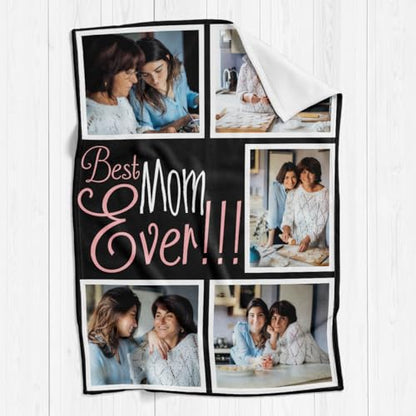 inkArts Custom Mom Blanket with 5 Photos Personalized Blanket with Pictures Customized Throw Gifts for Mom Grandma Photo Throw Blanket for Birthday Mother's Day, 15 Colors Available - color: 5 Photo-4