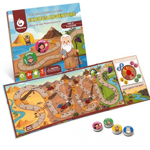 Travofun Exodus Magnetic Snakes and Ladders Bible Game Ages 5–8 - style: Exodus (Snakes & Ladders)