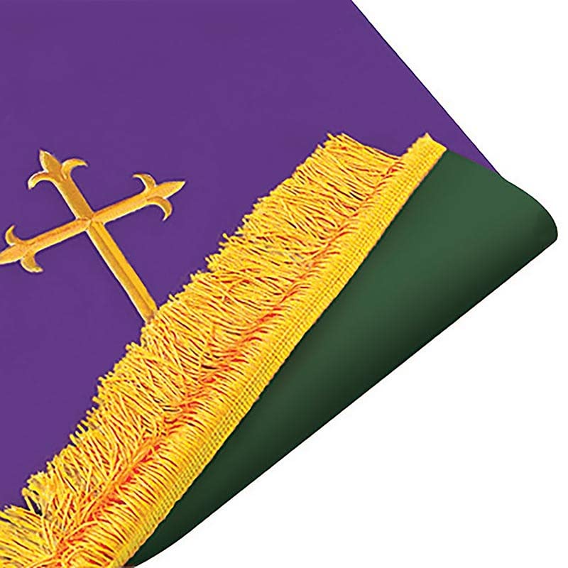 Murphy Robes Table Runners - Reversible Communion Table Cloth Embroidered with Latin Cross Sanctuary Table Runner, 20 x 82-Inch, Green/Purple