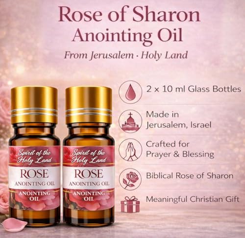 Biblical Rose of Sharon Anointing Oil from Jerusalem 2 Bottles x 10 ml