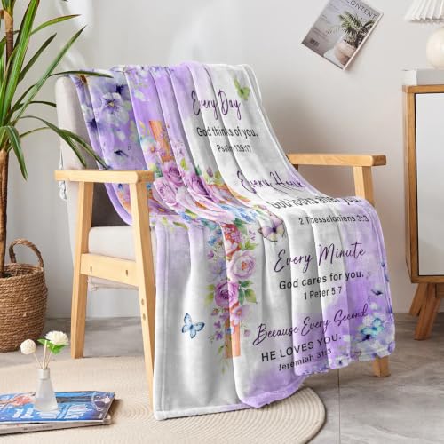 Christian Gifts for Women, Christian Birthday Blanket 60''x80'' - color: Pale Purple, size: 60*80IN
