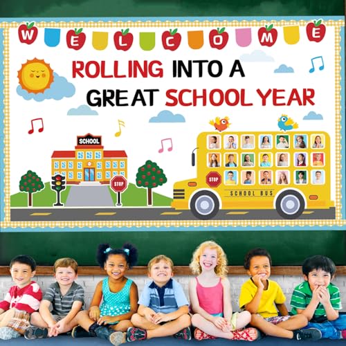 Welcome Back to School Bulletin Board Decorations Set School Bus Cutouts - color: School Bus