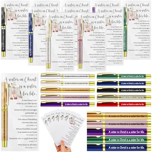 Sayglossy 10 Sets Sisters in Christ Christian Gifts Bulk for Women Pens
