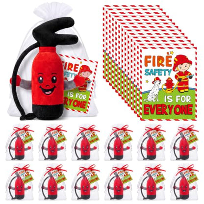Silipull 12 Pcs Fire Safety Stuffed Plush Fire Prevention Week Gifts - style: Fire Extinguisher