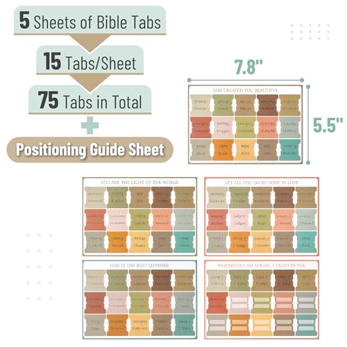 Mr. Pen- Bible Tabs, 75 Tabs, Boho Style - color: Boho 2