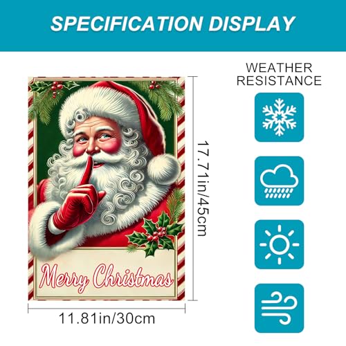BlissYard Christmas Santa Claus Garden Flag 12x18 Inch Polyester - color: Cute Santa Claus