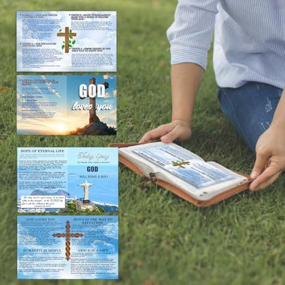 300 Pcs Gospel Tract Card Salvation Plan Cards Bible Tracts Christian Tracts Inspirational Bible Verses Greeting Church Supplies (Today,I Pray - KJV)