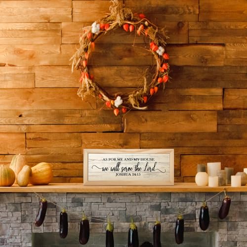 Jetec As for Me and My House We Will Serve Wall Sign, 10 X 4 Inch, Joshua - size: 9.5"L x 3.6"W