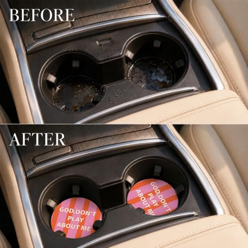 Car Coasters for Cup Holders, Pink God Car Coasters Set of 2, B04 - color: Pink God
