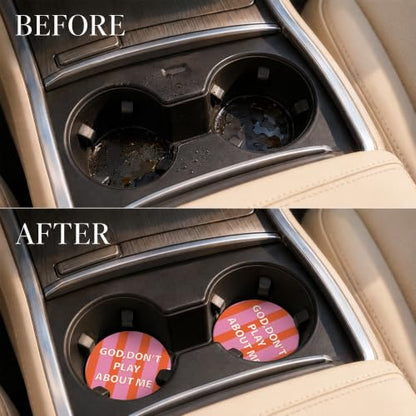 Car Coasters for Cup Holders, Pink God Car Coasters Set of 2, B04 - color: Pink God