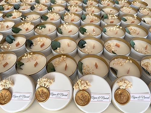 Luxury Mini Scented Candles with Bouquets – Wedding Candle Favors, Bridal Shower Favors, Party Favors for Adults, Personalized Birthday Favors, Elegant Hand-Poured Soy Candles (30 PCS, with Gift Box) - size: 30 PCS, style: WITH GIFT BOX