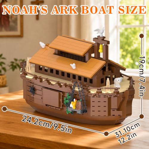 BUILDIFY Noah's Ark Boat Blocks Set, Bible Story Noah's Ark Model Kit
