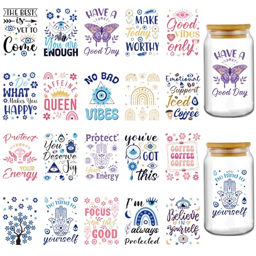 AFRITEE UV DTF Cup Wraps Evil Eye Transfers Stickers for Water Bottle Craft - color: Devil Eyes