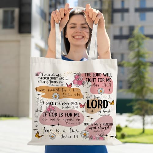 God Says You are Christian Canvas Tote Bags for Women, Inspirational Christian Gifts for Women - color: Bible