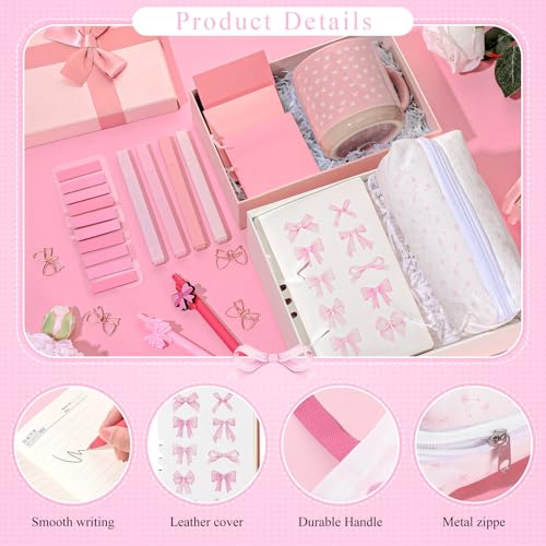 Reallnaive 25 Pcs Coquette Pink Bow Gift Set for Women Girl - color: Pink, style: Bow Tie