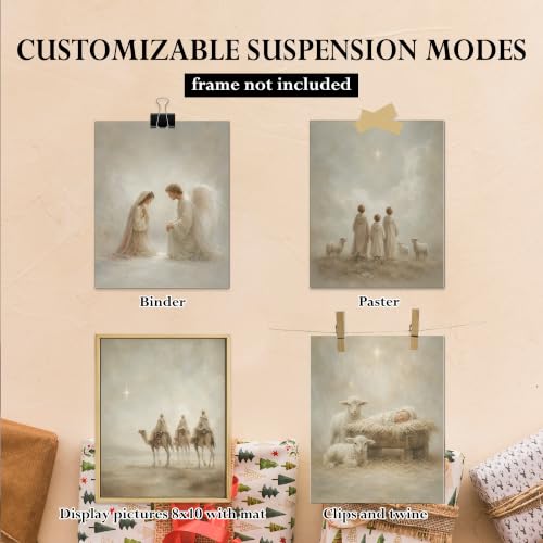 DOFQZ Christian Jesus Christmas Wall Art Prints 8x10 Set of 4 - color: 25Child, size: 8*10