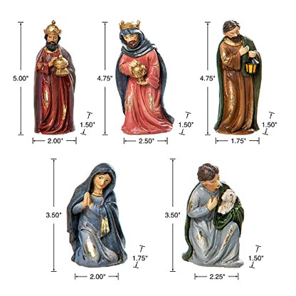 Glitzhome 11Pcs Resin Nativity Figurines Set Christmas Nativity Set Tabletop Scenes Decor, Christian Nativity Scene Indoor Xmas Nativity Collectible Figurines Miniatures Statues Ornaments 8" x 20.75" - size: 20.75 x 8 Inches